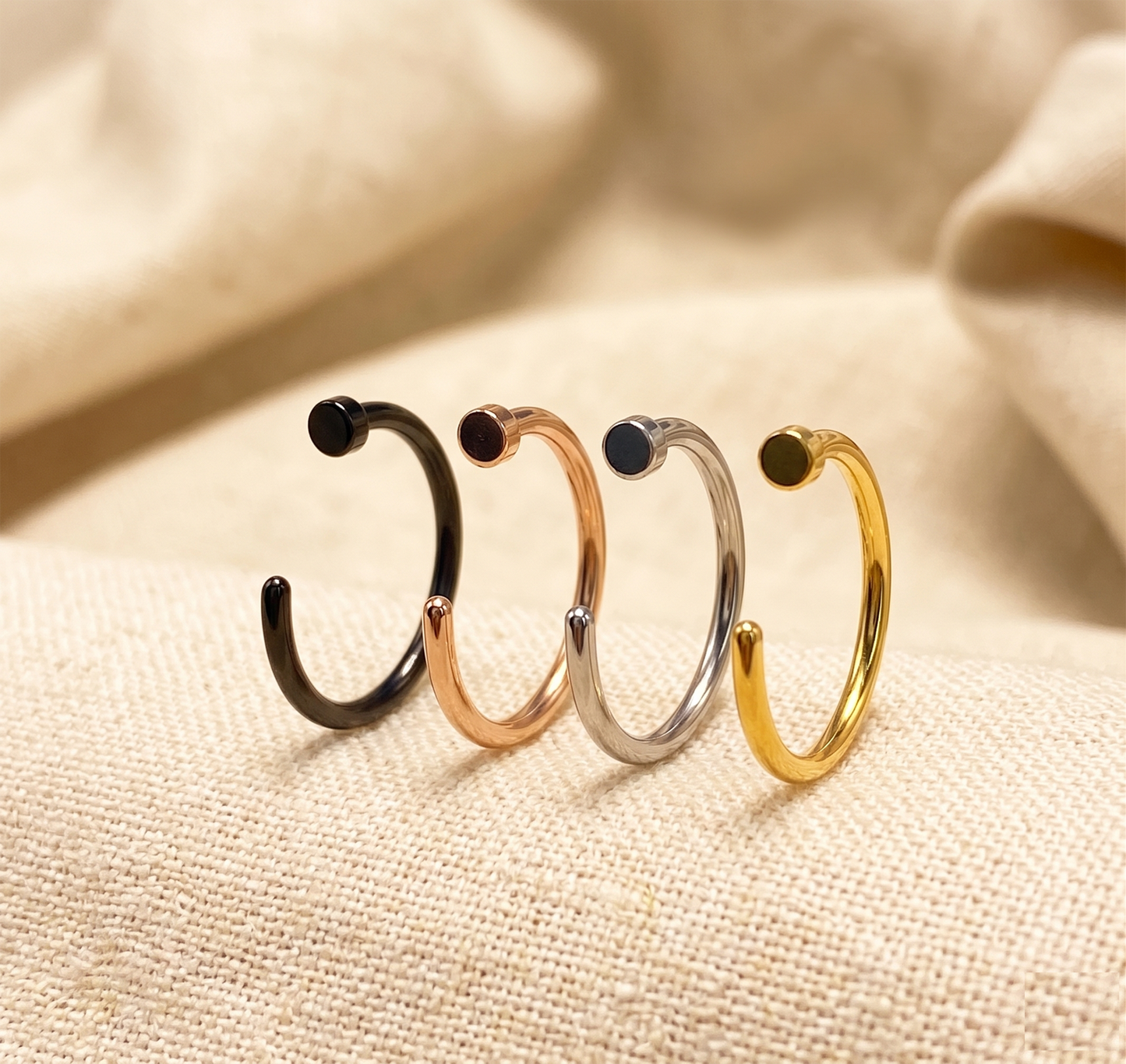 Titanium Classic Flat End Nose Hoop Ring 18G 20G