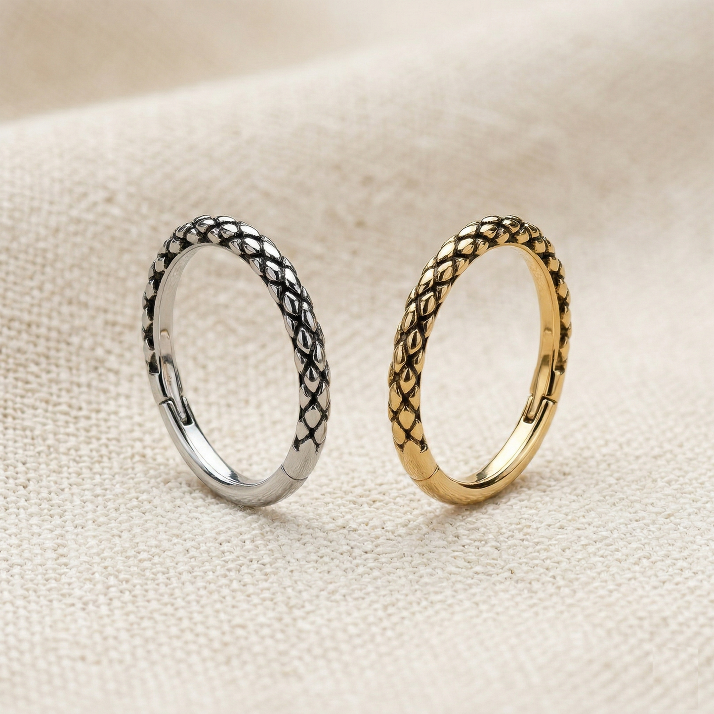Oxidized Lizard Hinged Hoop 16G 18G