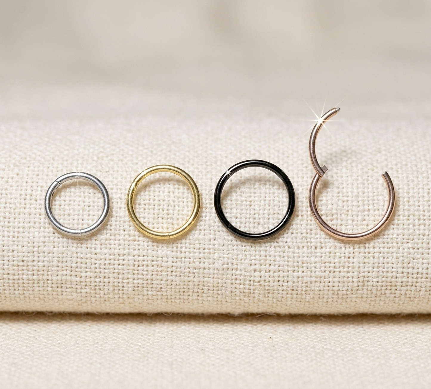 20G Titanium Plain Hinged Clicker Hoop