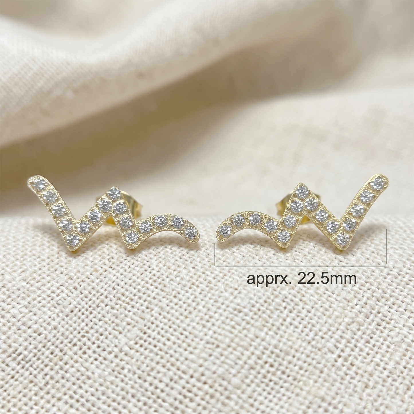 Surgical Steel Wave CZ Ear Climber Earrings 20G
