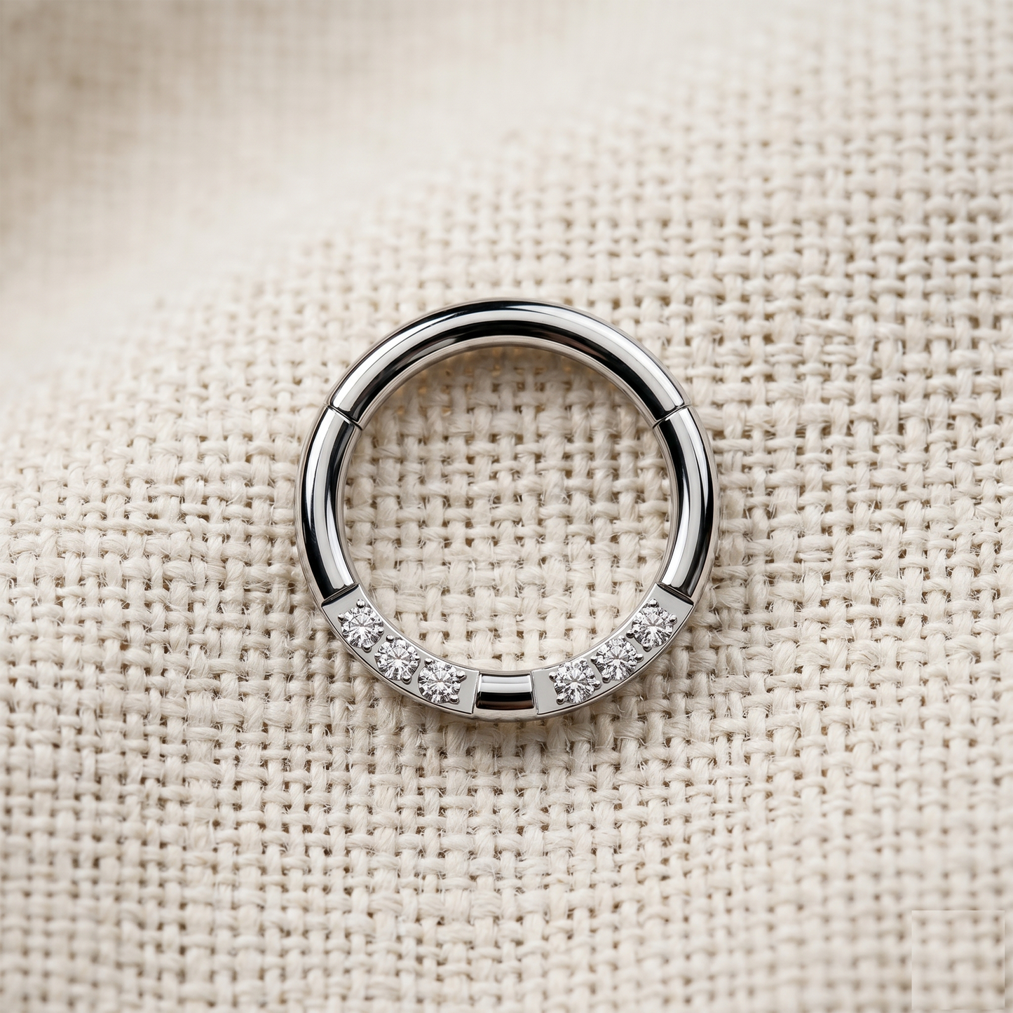 Surgical Steel Front CZ Hinged Hoop 16G