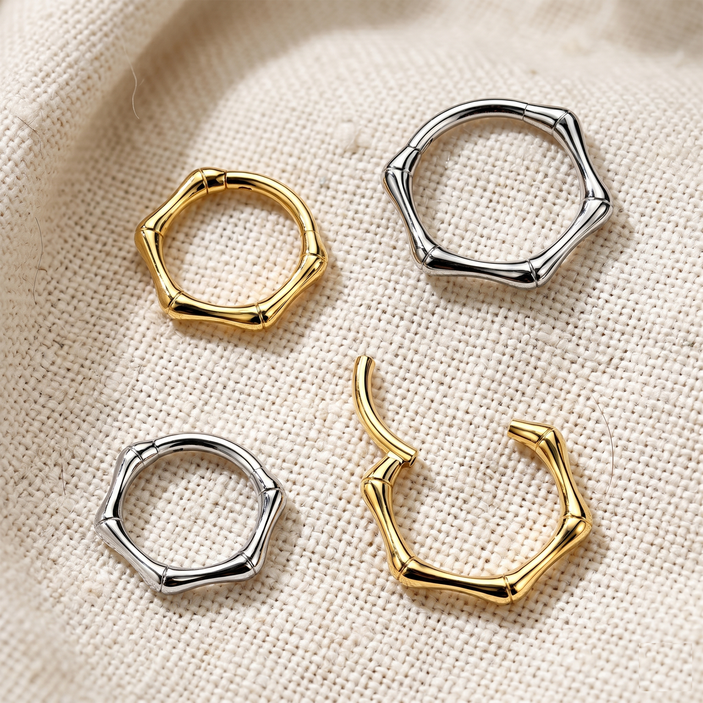 Titanium Hinged Joint Hoop Ring 16G