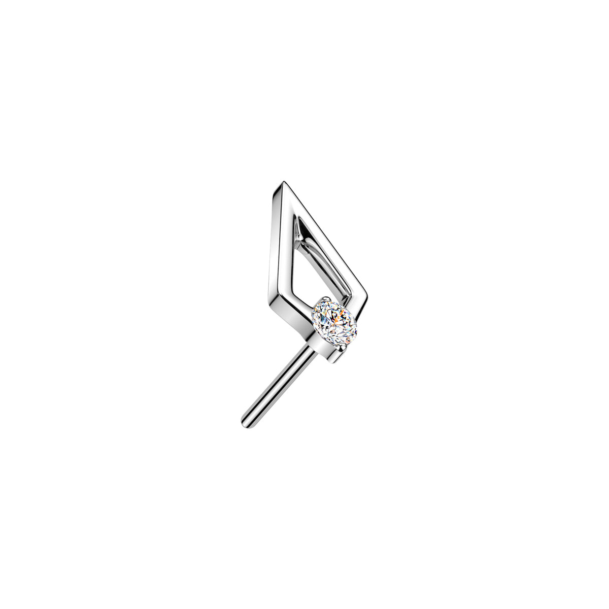 Titanium Open Spear CZ Threadless Top