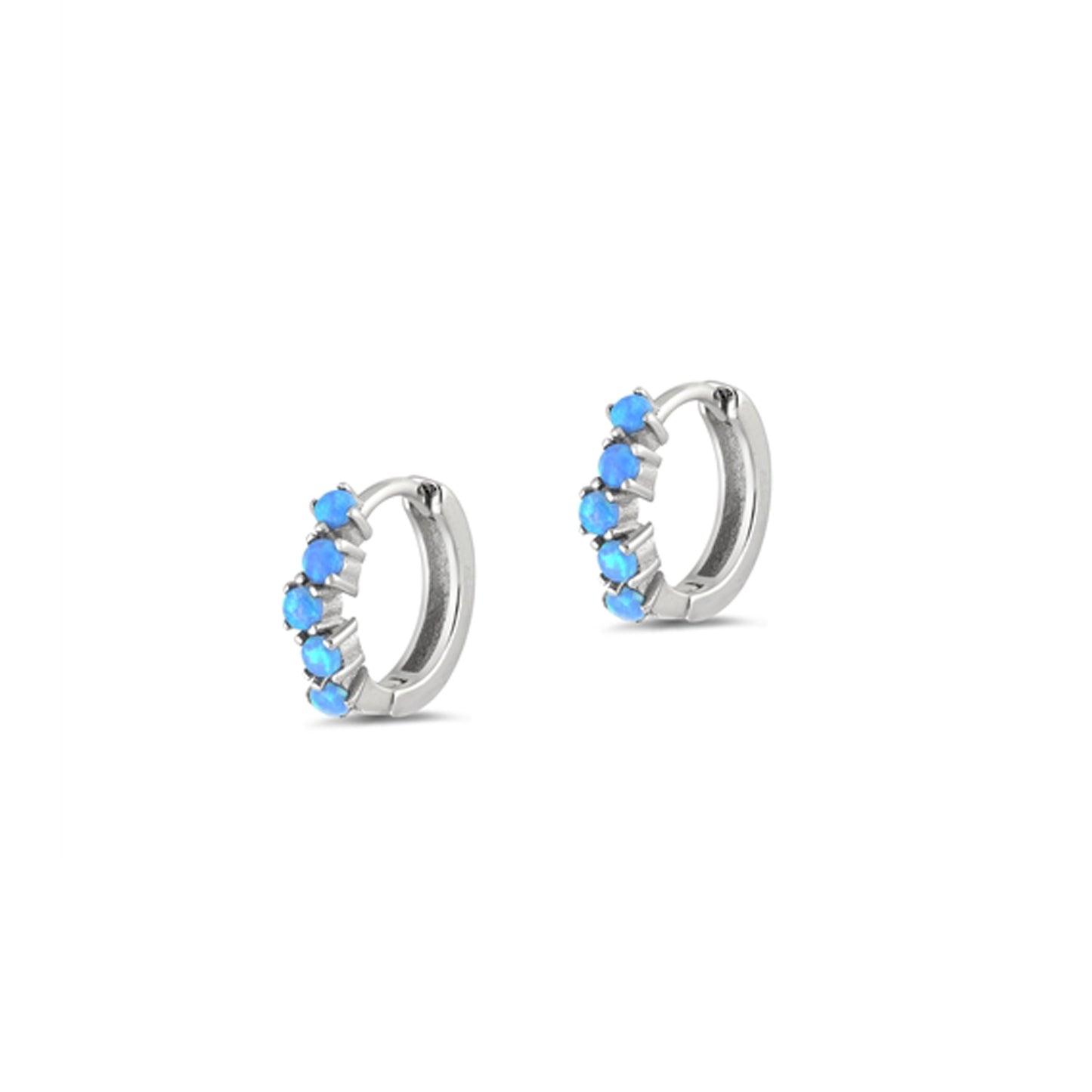 ✨ 925 Silver Dainty Opal Hoop Earrings