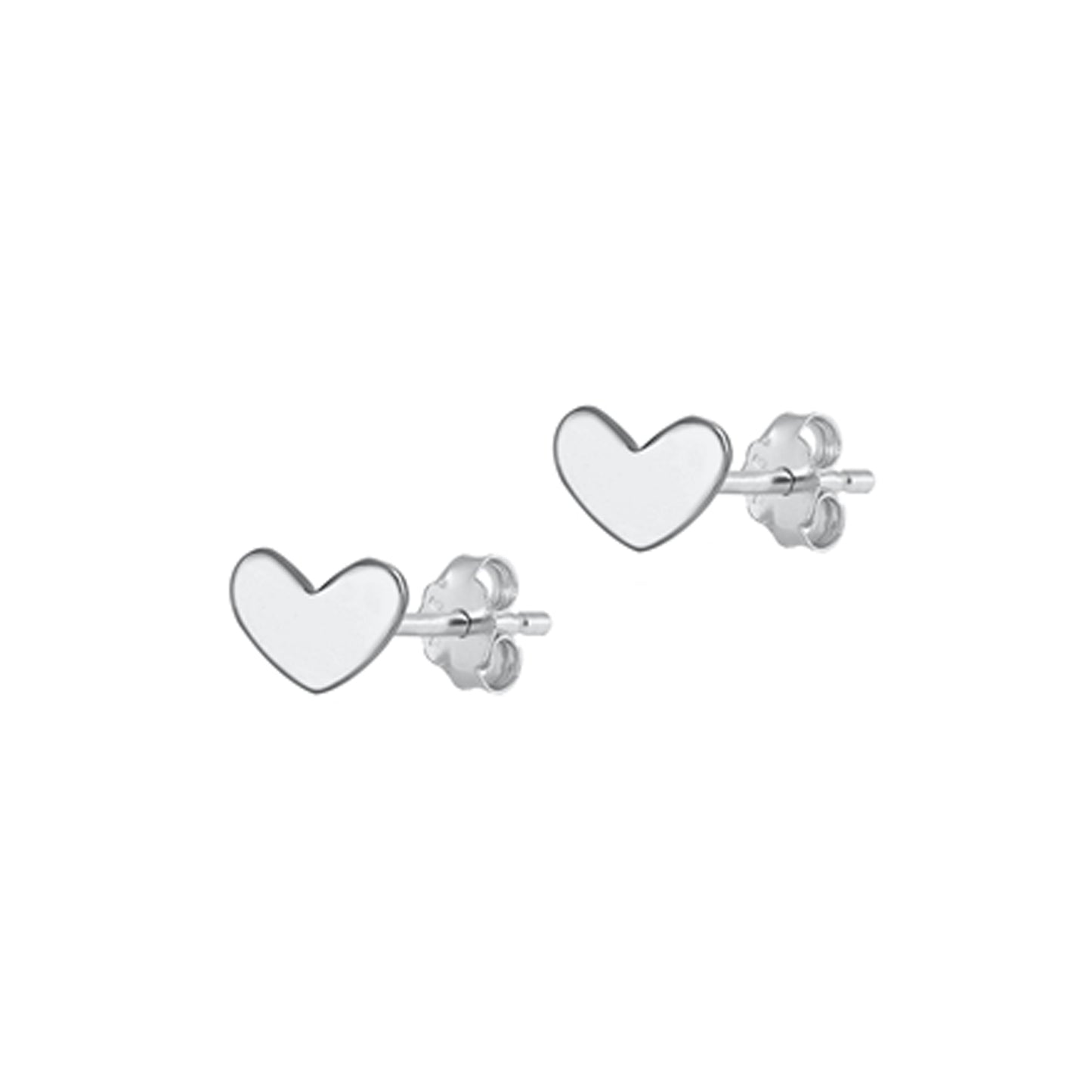 ✨ 925 Silver Flat Heart Stud Earrings