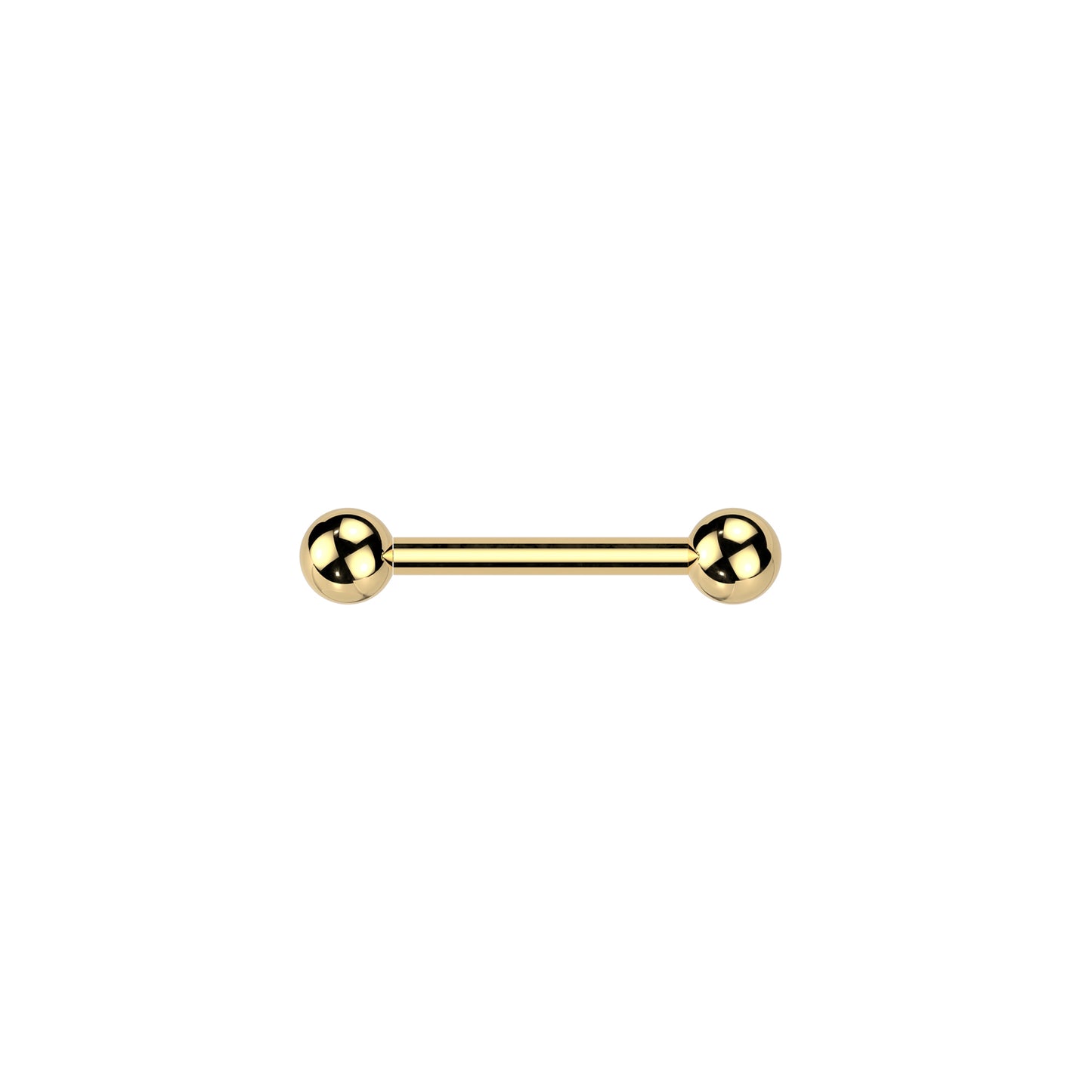 ✨ Gold Titanium Threadless Push In Barbell with One Fixed Ball 16G 14G