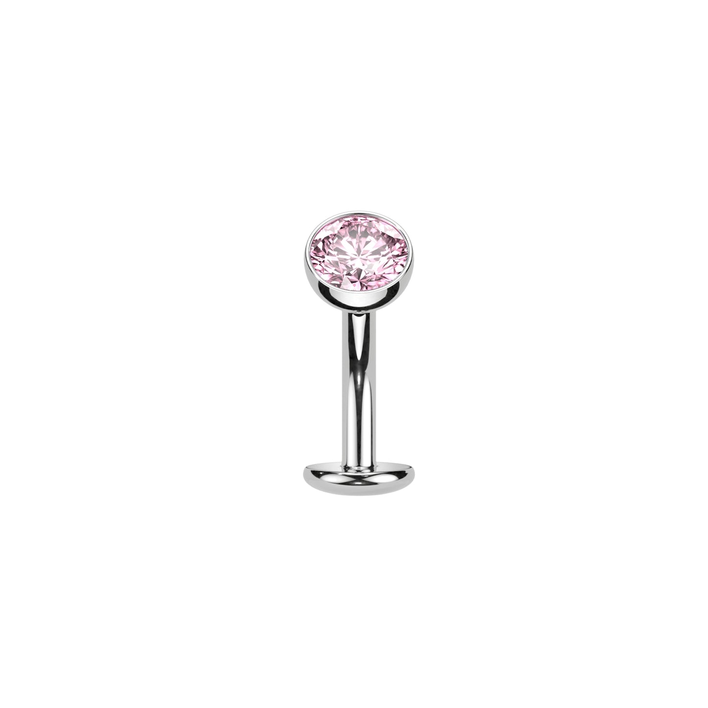 Titanium Threadless CZ Ball Belly Ring 14G
