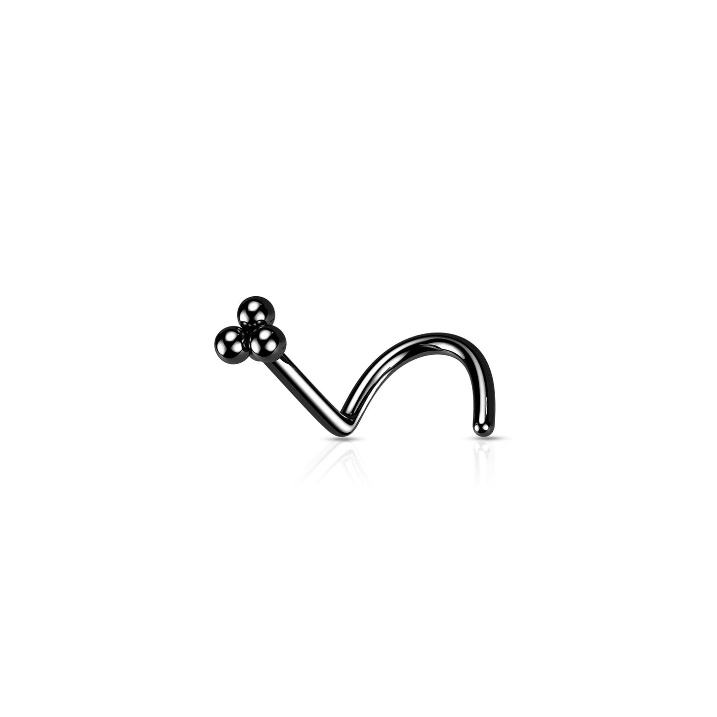 ✨ 3-Ball Triangle Top Screw Nose Ring 20G