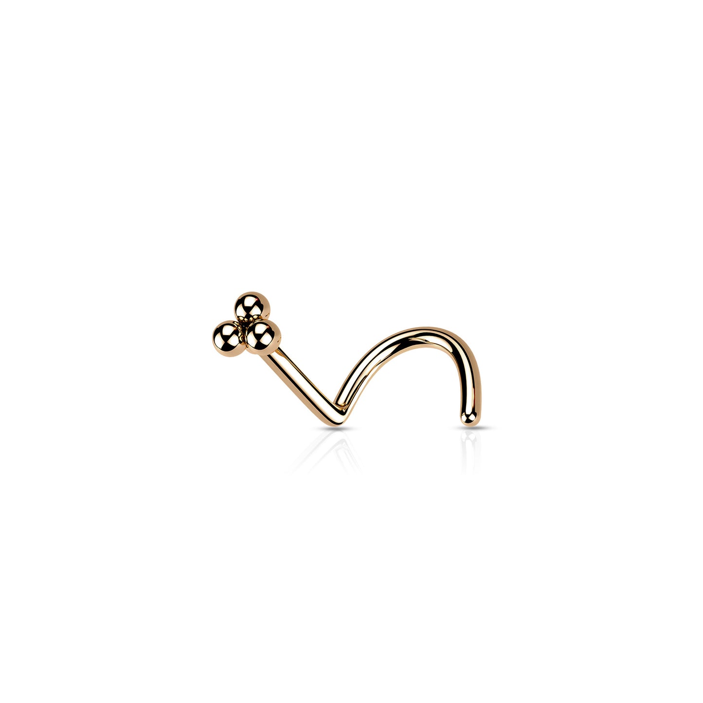✨ 3-Ball Triangle Top Screw Nose Ring 20G