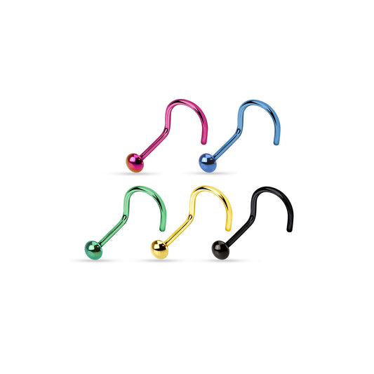 ✨ 20G 18G Titanium IP over 316L Surgical Steel Nose Screw Dome Top