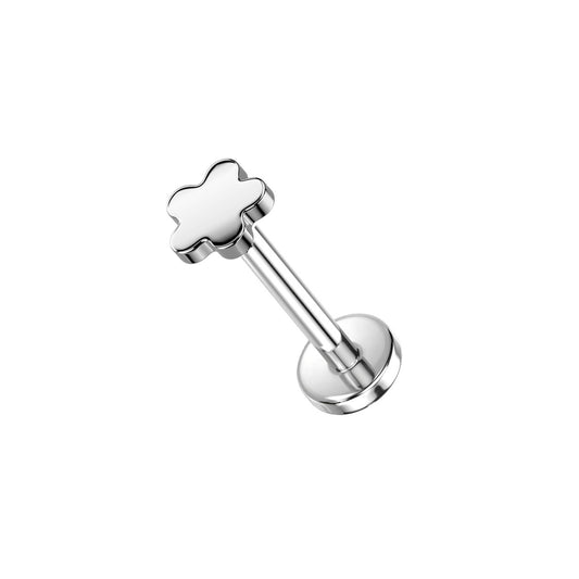 ✨ Titanium Threadless Push In Flower Top Labret Bar Stud