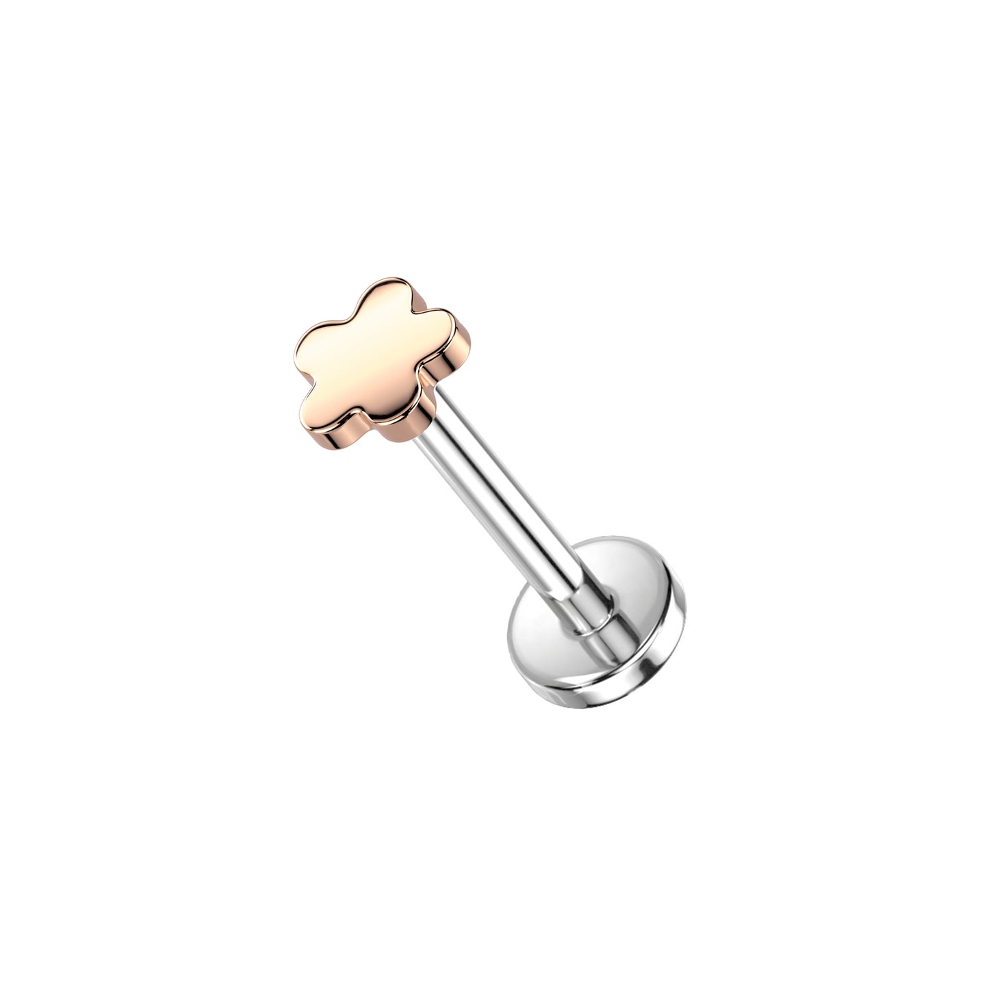 ✨ Titanium Threadless Push In Flower Top Labret Bar Stud