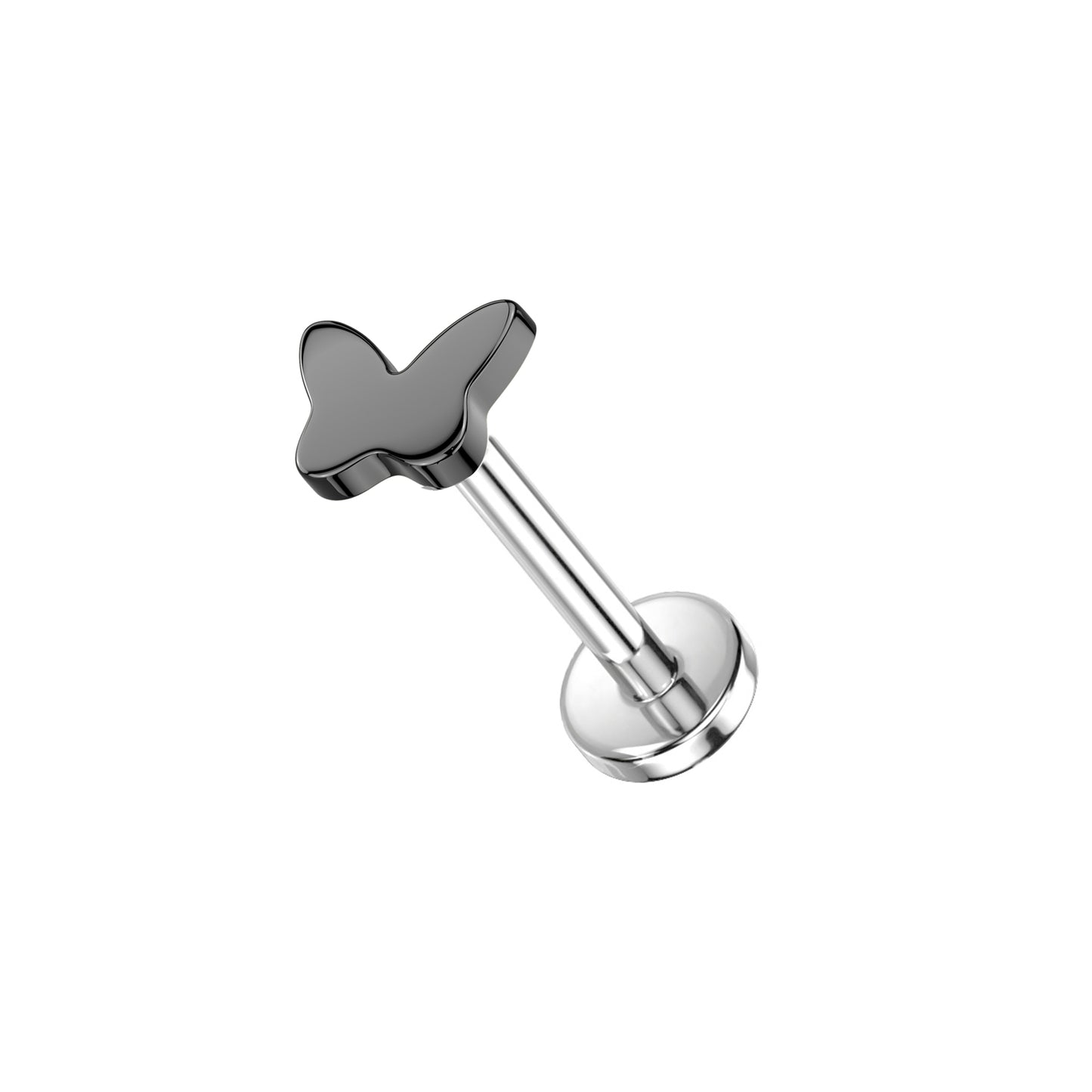 ✨ Titanium Threadless Push In Butterfly Top Labret Bar Stud
