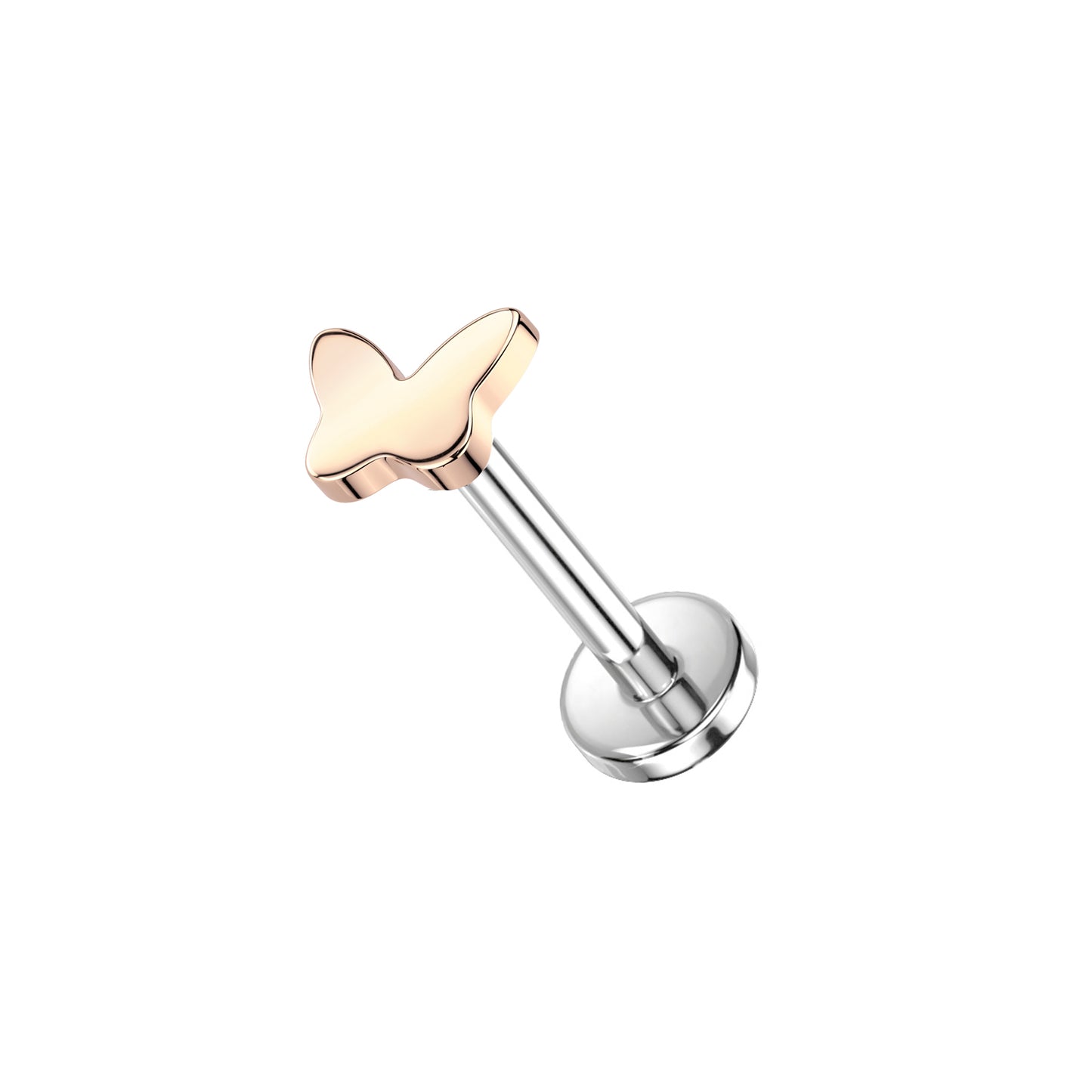 ✨ Titanium Threadless Push In Butterfly Top Labret Bar Stud