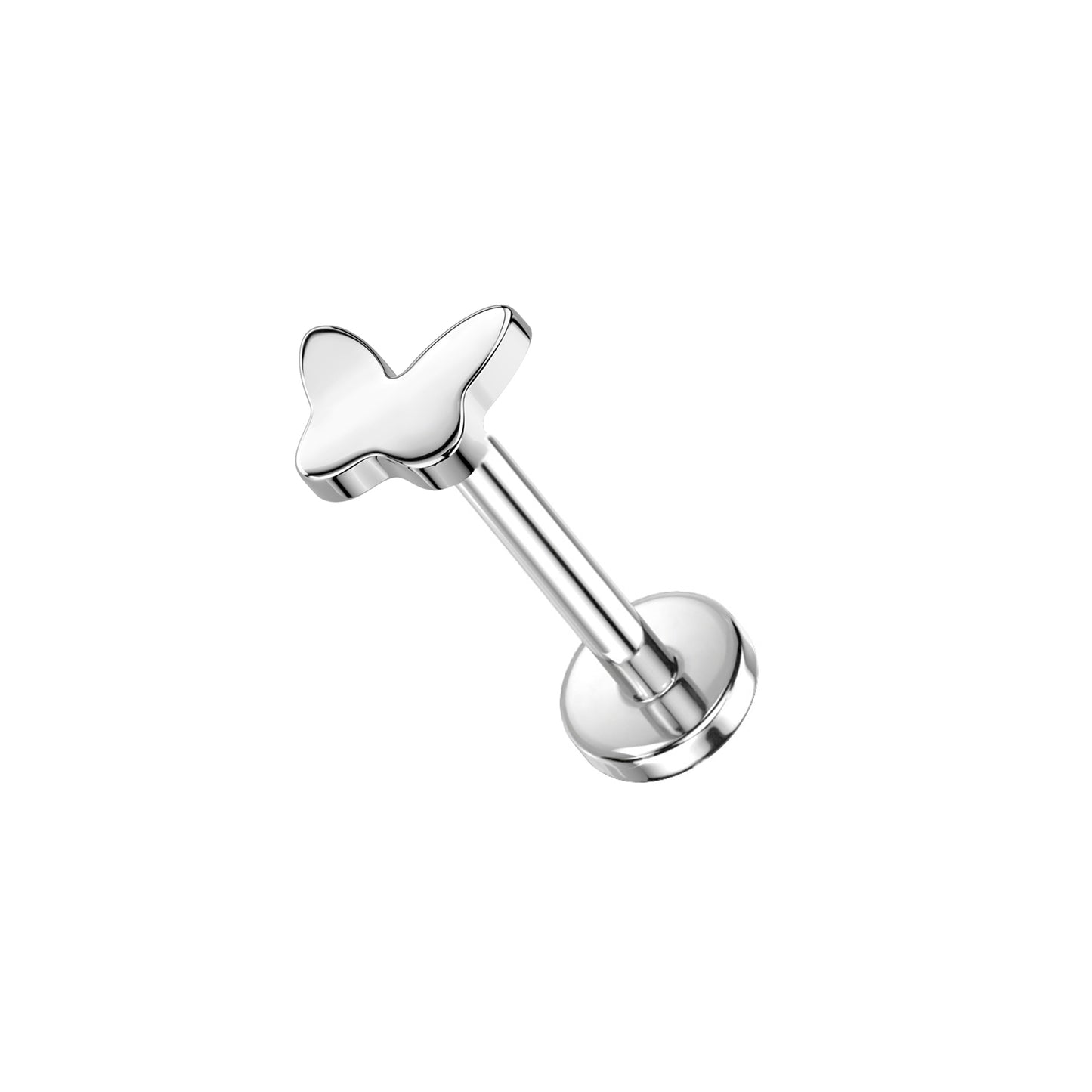 ✨ Titanium Threadless Push In Butterfly Top Labret Bar Stud