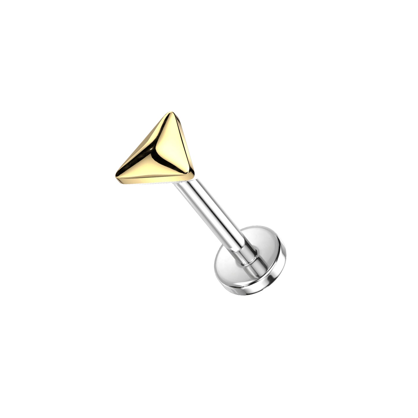 ✨ Titanium Threadless Push In Rounded Triangle Top Labret Bar Stud
