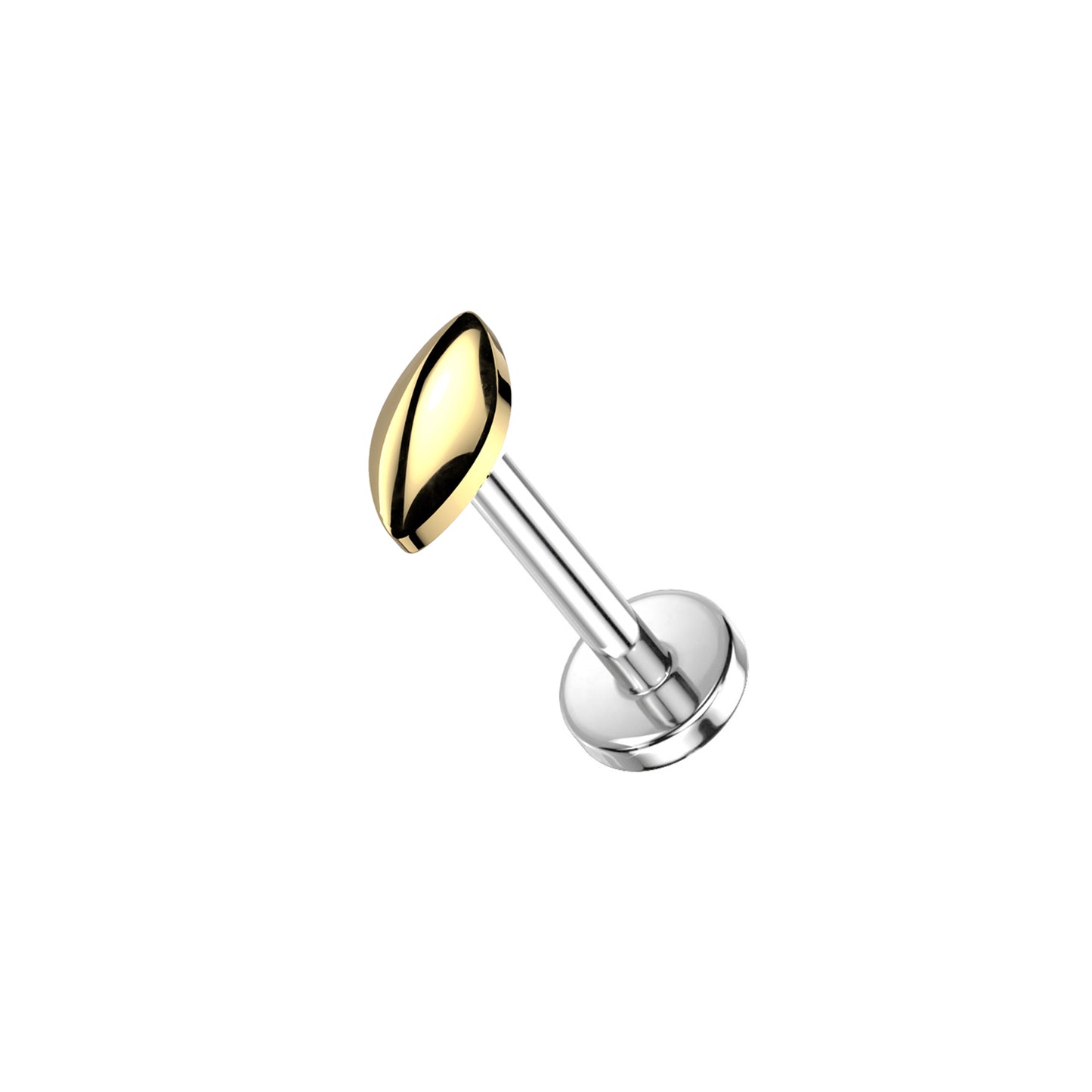 ✨ Titanium Threadless Push In Rounded Marquise Top Labret Bar Stud