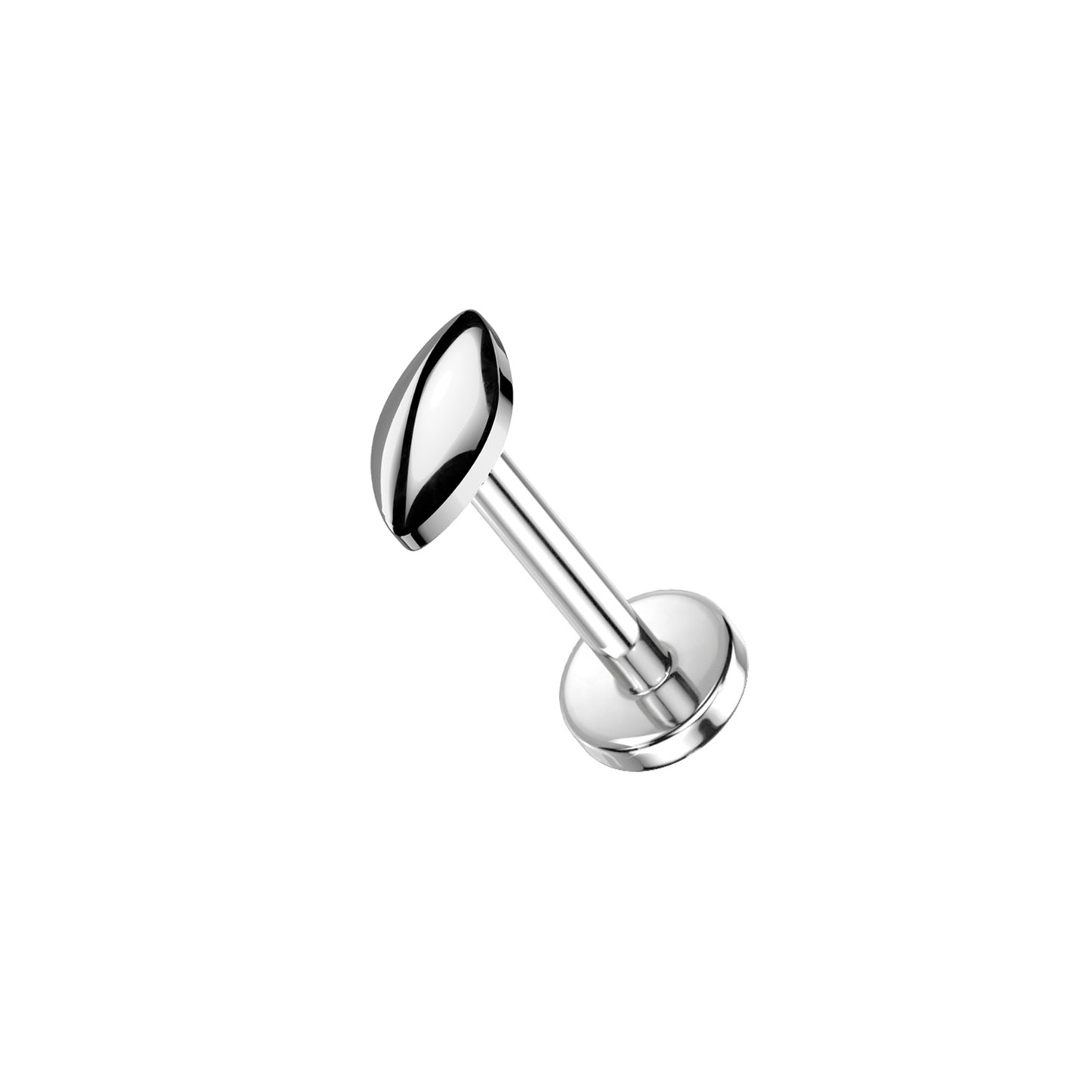 ✨ Titanium Threadless Push In Rounded Marquise Top Labret Bar Stud