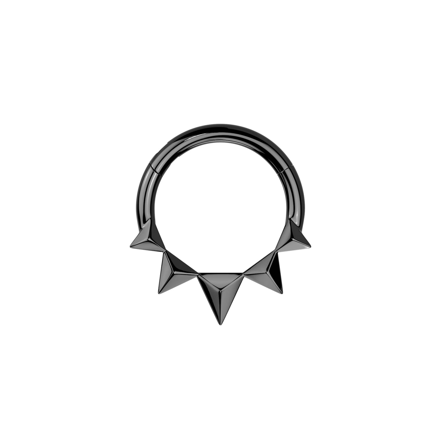 ✨ 316L Surgical Steel Pyramid Hinged Segment Hoop Clicker Ring 16G 8mm