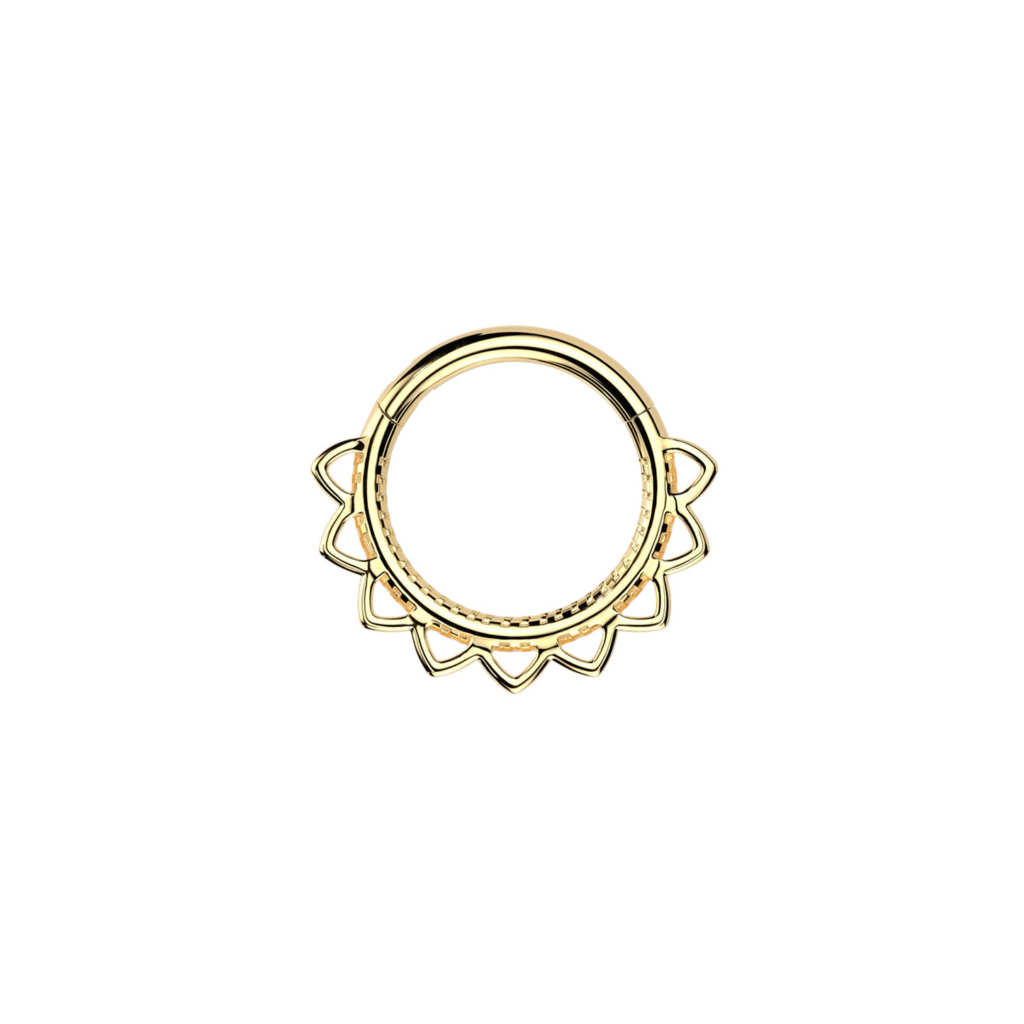 ✨ 316L Surgical Steel Heart Filigree Hinged Segment Hoop Clicker Ring 16G 8mm