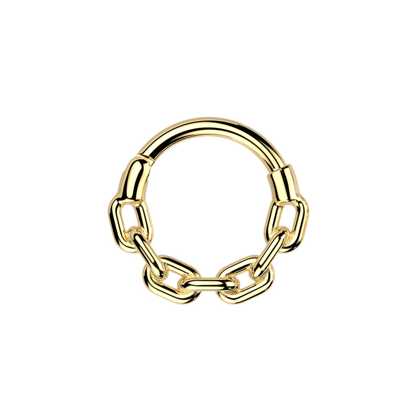 ✨ 16G 316L Surgical Steel Hinged Segment Hoop Ring with Chain Link Design