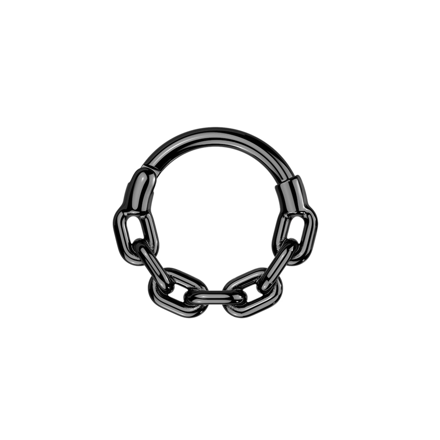 ✨ 16G 316L Surgical Steel Hinged Segment Hoop Ring with Chain Link Design