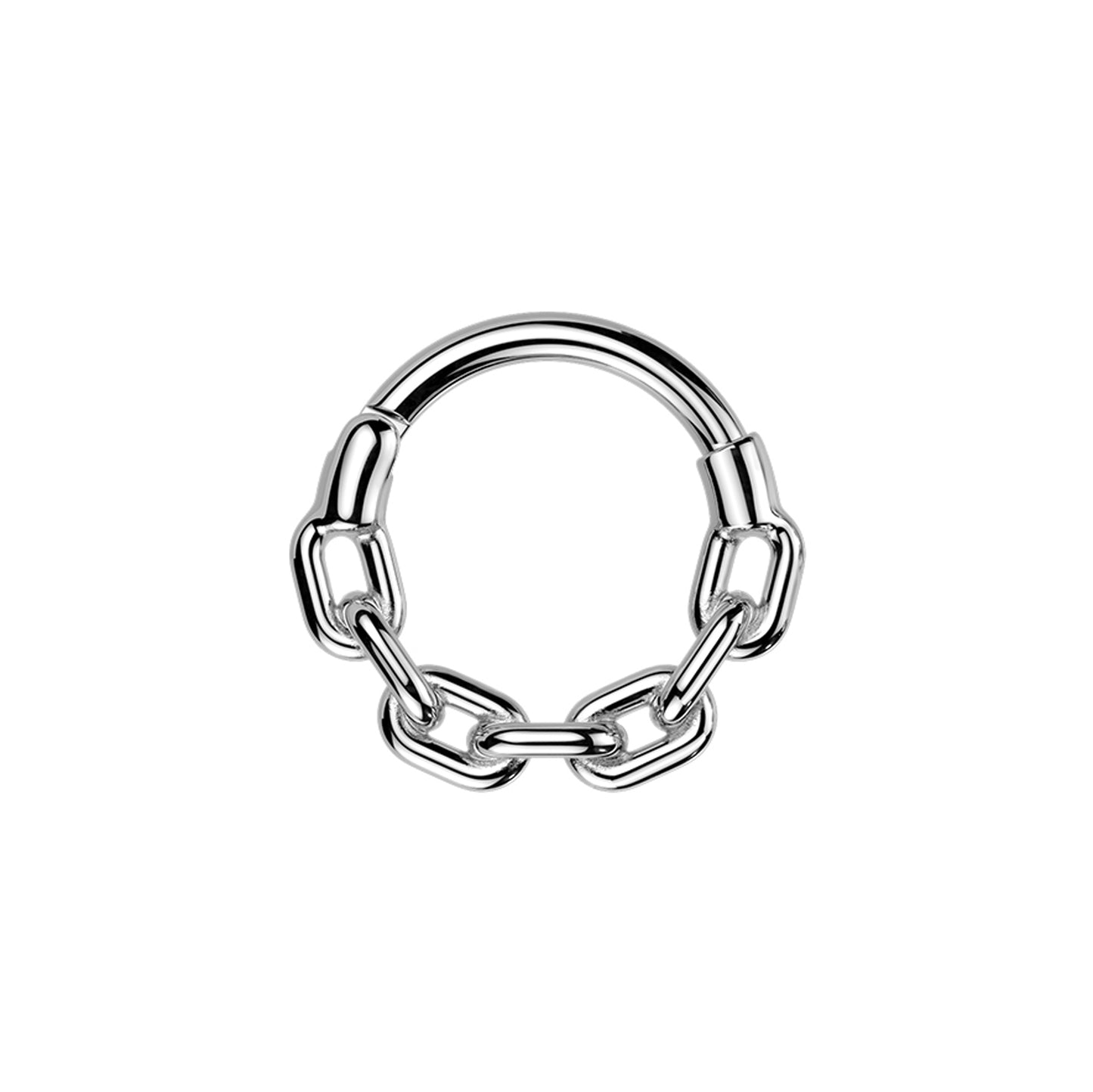 ✨ 16G 316L Surgical Steel Hinged Segment Hoop Ring with Chain Link Design