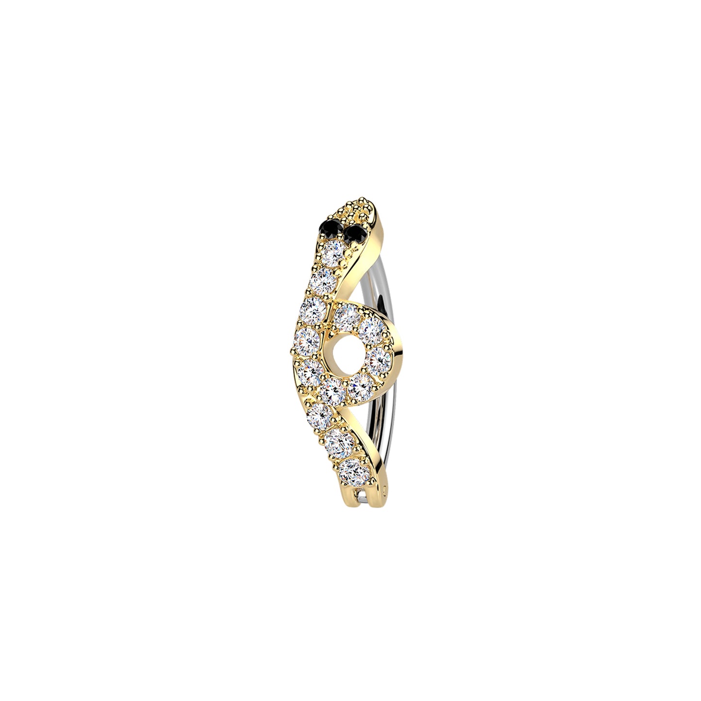 ✨ Snake CZ Hinged Belly Button Ring