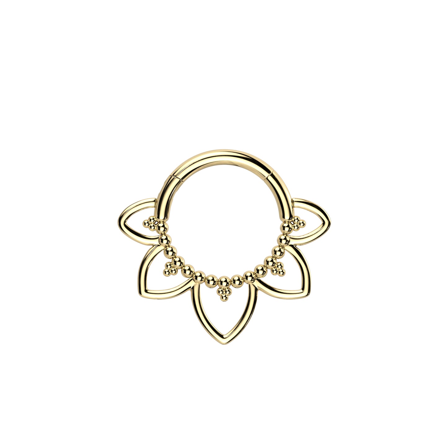 ✨ 16G Titanium Flower Design Hinged Clicker Hoop