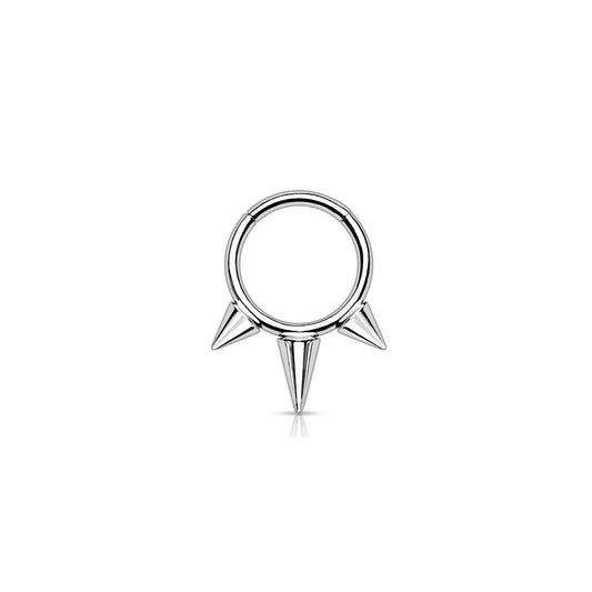 ✨ Titanium Spikes Hinged Clicker Hoop 16G 8mm