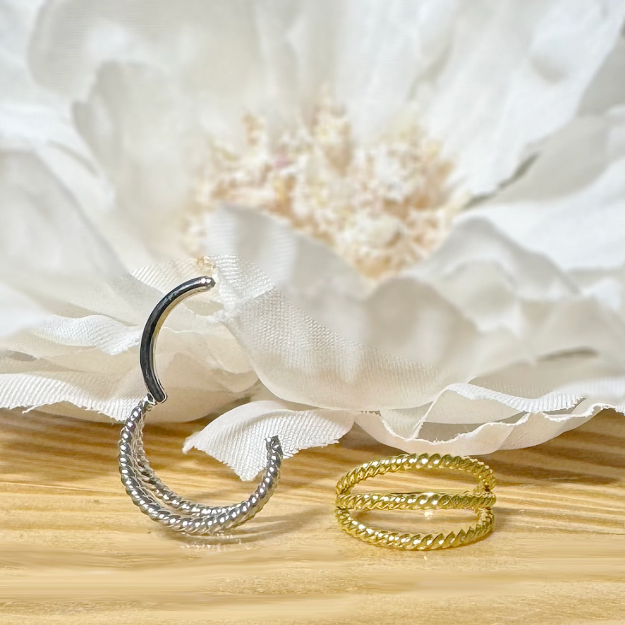 ✨ 16G Triple Braided Hinged Hoop