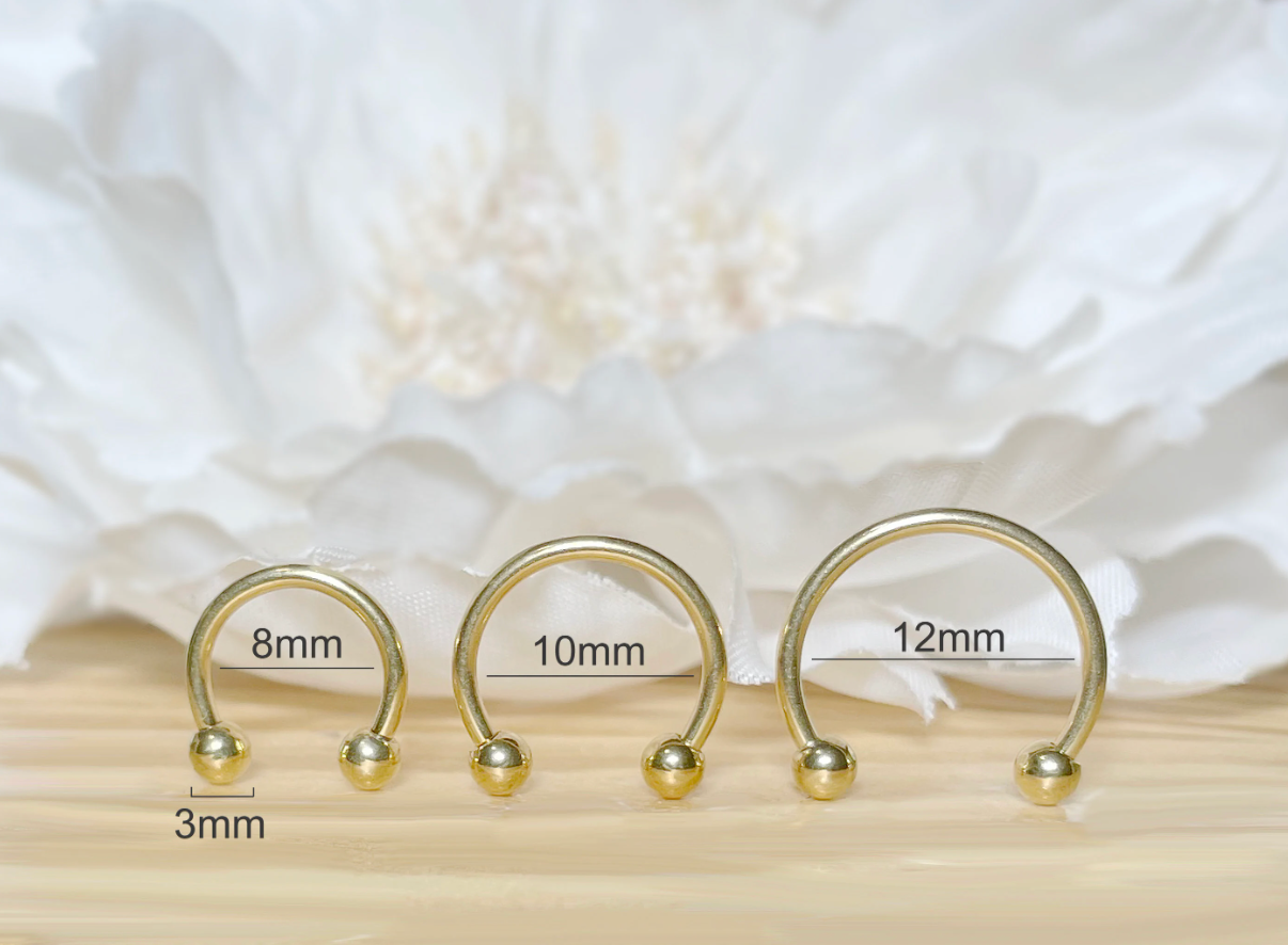 ✨ Gold Stainless Steel Horseshoe Circular Barbell