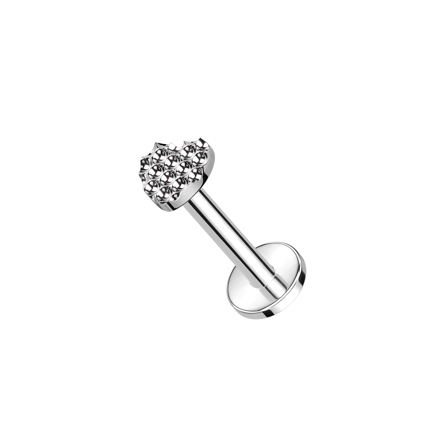✨ Titanium Heart Top Internally Threaded Labret 16G