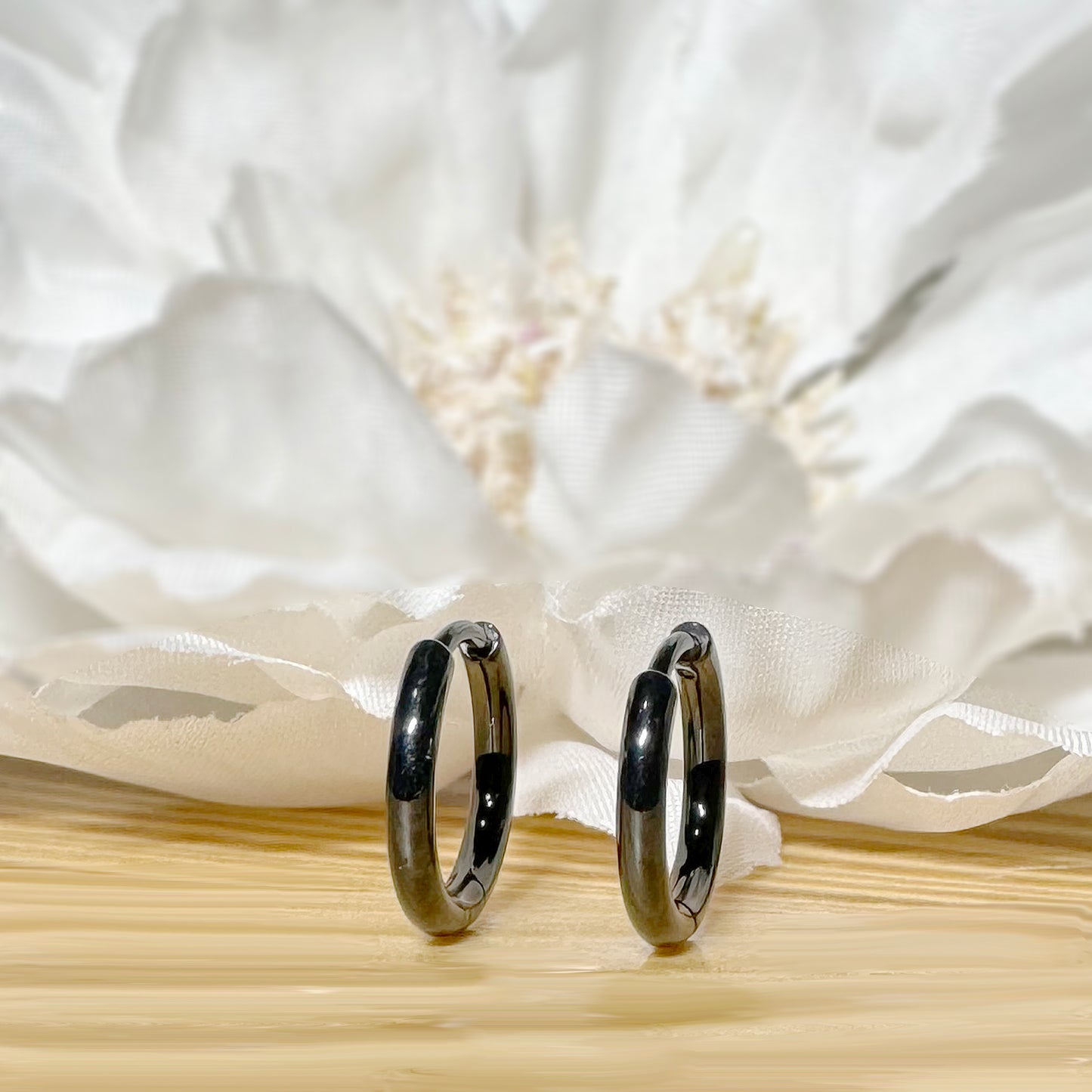 ✨ Titanium 2mm Hinged Plain Round Hoop Earrings