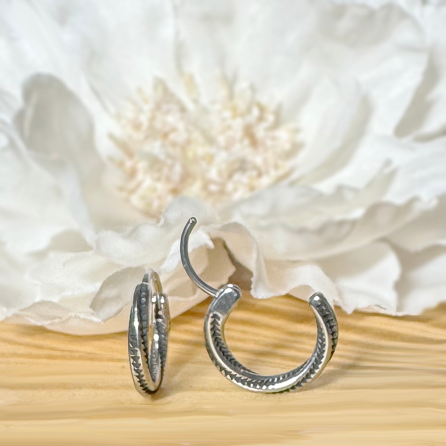 ✨ Stainless Steel Hinged Hoop Earrings with Twist