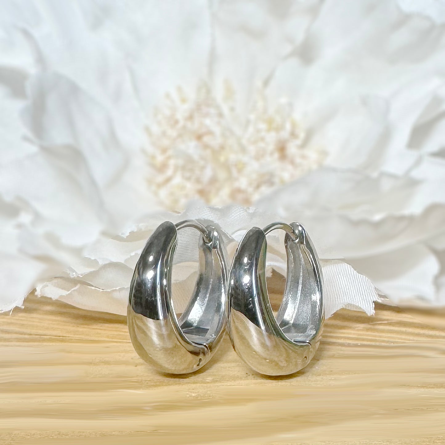 ✨ Surgical Steel Wide Hinged Hoop Earrings