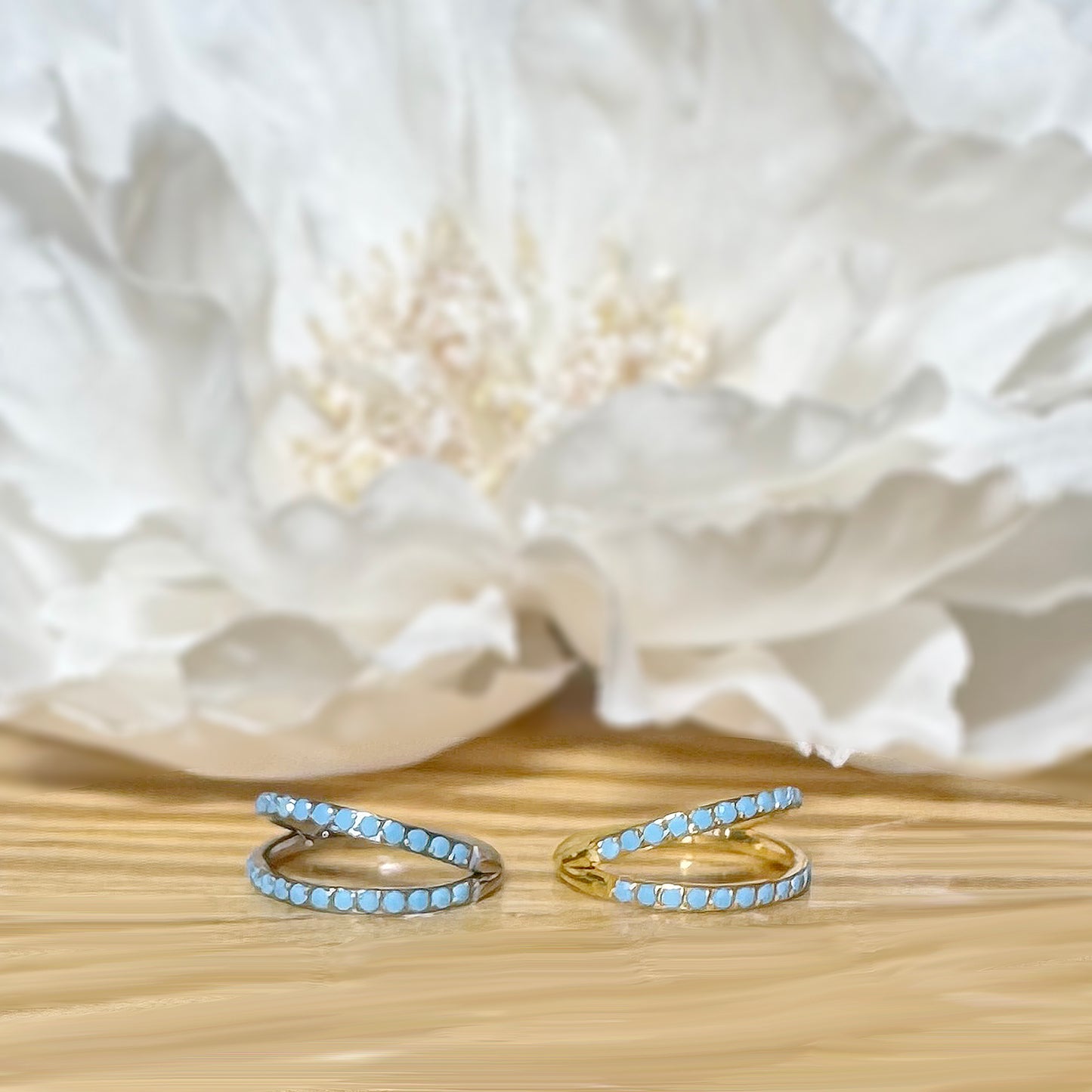 ✨ 16G Titanium Hinged Segment Double Hoop Ring with Turquoise