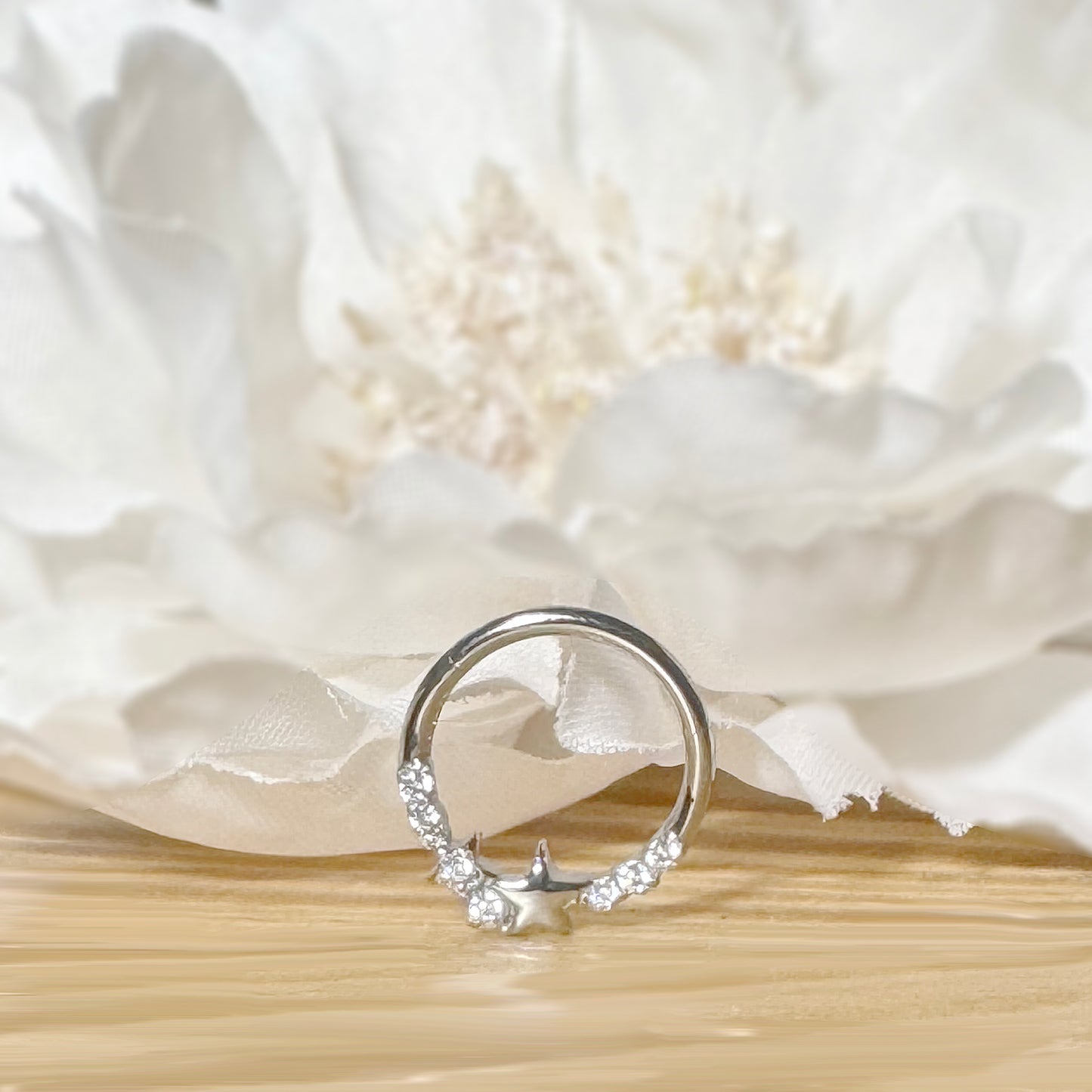 ✨ 16G 316L Surgical Steel Star and CZ Center Hinged Segment Hoop with Front CZ