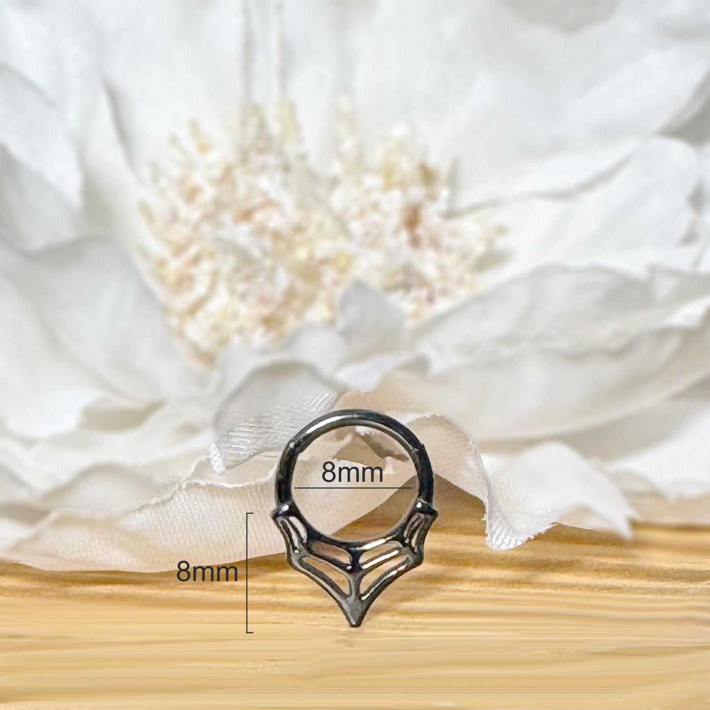 ✨ 316L Surgical Steel Web Hinged Segment Hoop Clicker Ring 16G 8mm