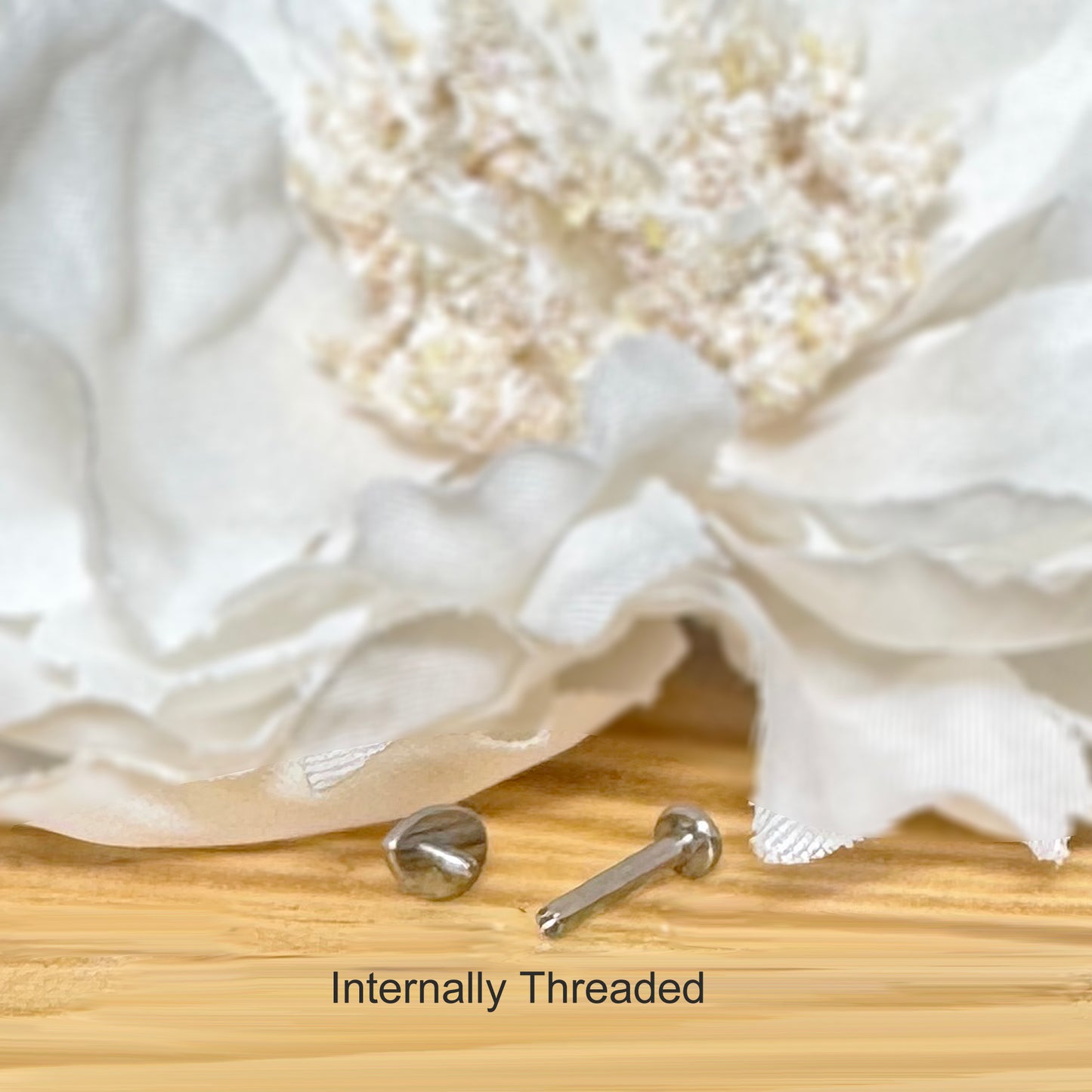 ✨ 16G Implant Grade Titanium Internally Threaded Teardrop Top Labret Bar