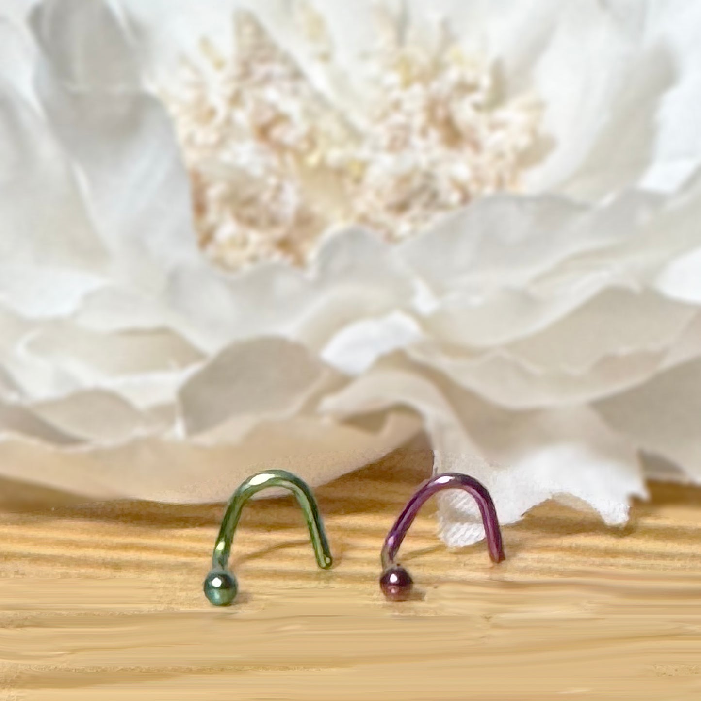 ✨ 20G 18G Titanium IP over 316L Surgical Steel Nose Screw Dome Top