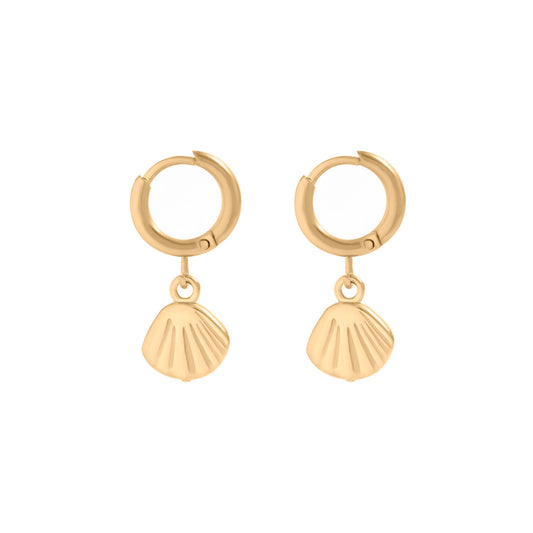 ✨ Shell Dangle Small Huggie Earrings