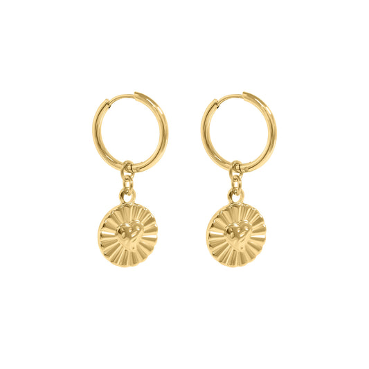 ✨ Sunburst Dangle Huggie Hoop Earrings