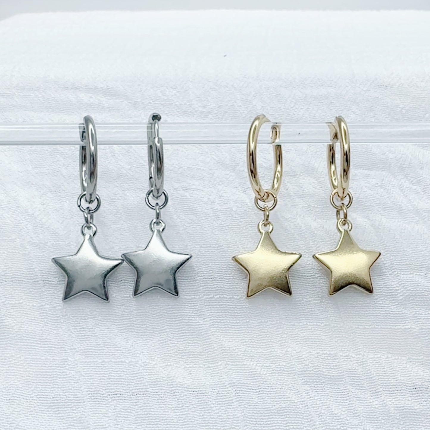 ✨ Star Dangle Huggie Hoop Earrings