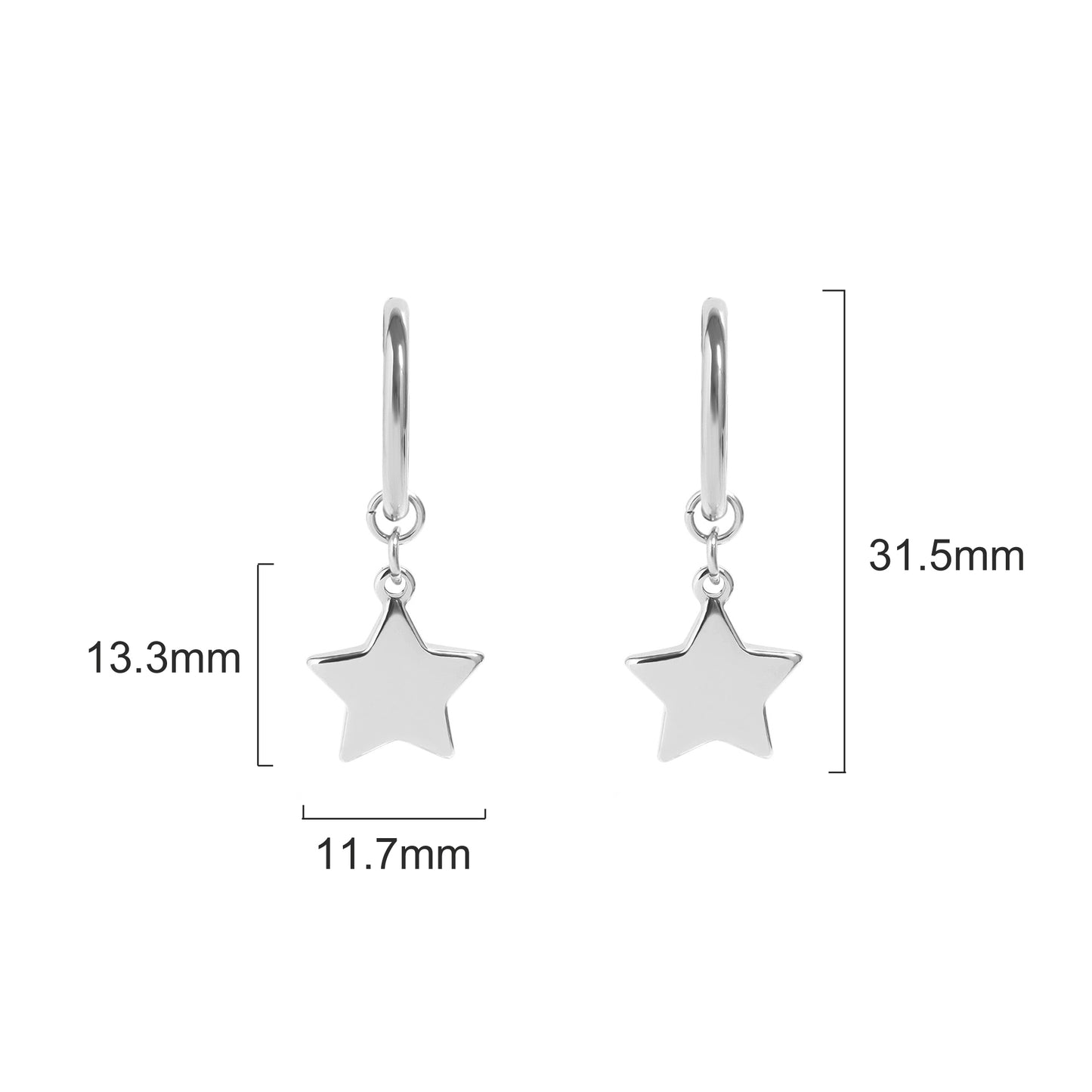 ✨ Star Dangle Huggie Hoop Earrings