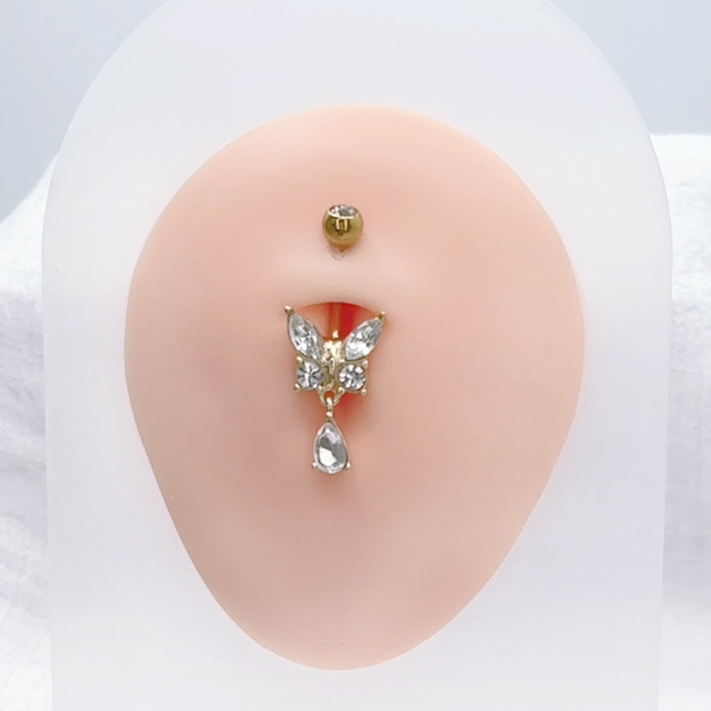 Butterfly CZ Dangle Belly Button Ring