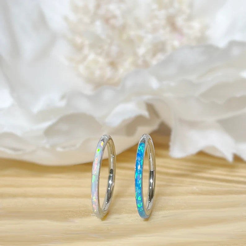 ✨ 16G Opal Hinged Clicker Hoop