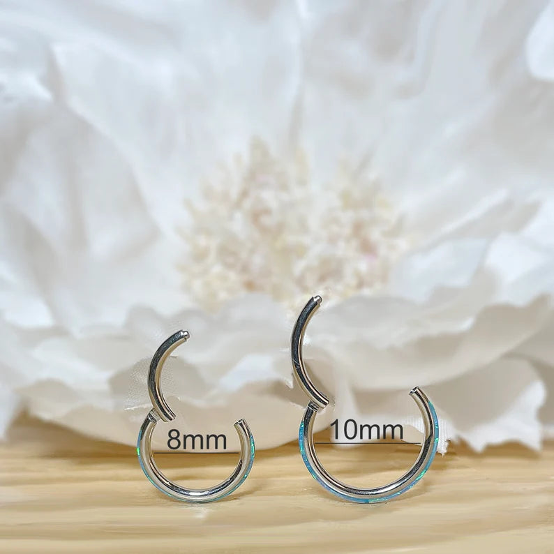 ✨ 16G Opal Hinged Clicker Hoop