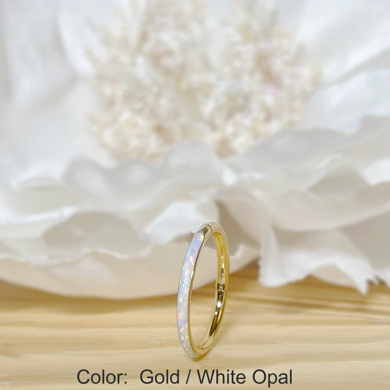 ✨ 16G Opal Hinged Clicker Hoop