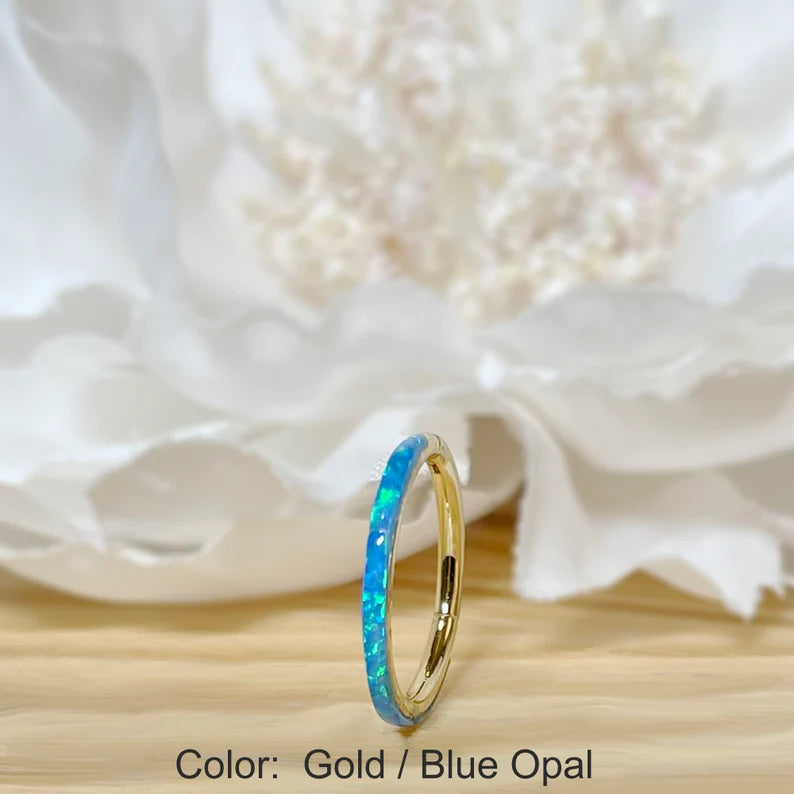 ✨ 16G Opal Hinged Clicker Hoop